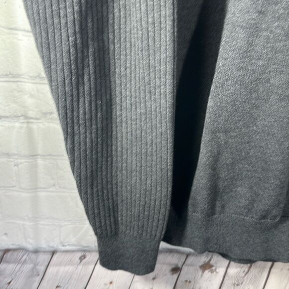 Duluth Trading Sweater Mens Large Gray Coolerino 1/4 Mock Sweater Preppy - Picture 3 of 8